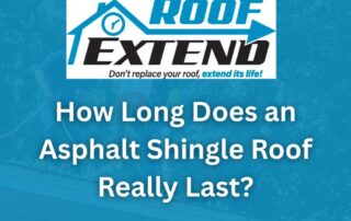 Graphic showing the question how long an asphalt shingle roof really lasts